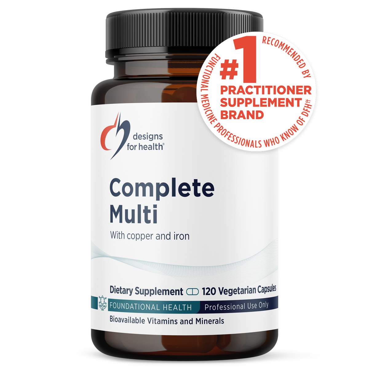 DFH Complete Multi with Copper & Iron, 120 Veg Capsules, by Designs For Health