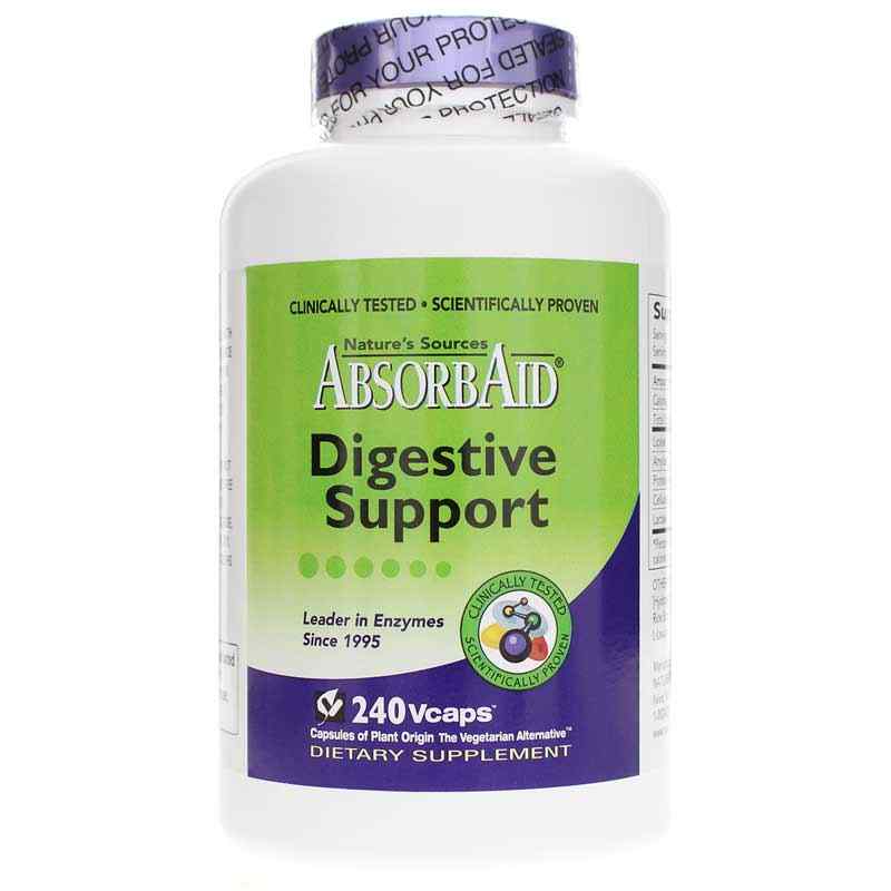 AbsorbAid Digestive Support, 240 Veg Capsules, by Natures Sources