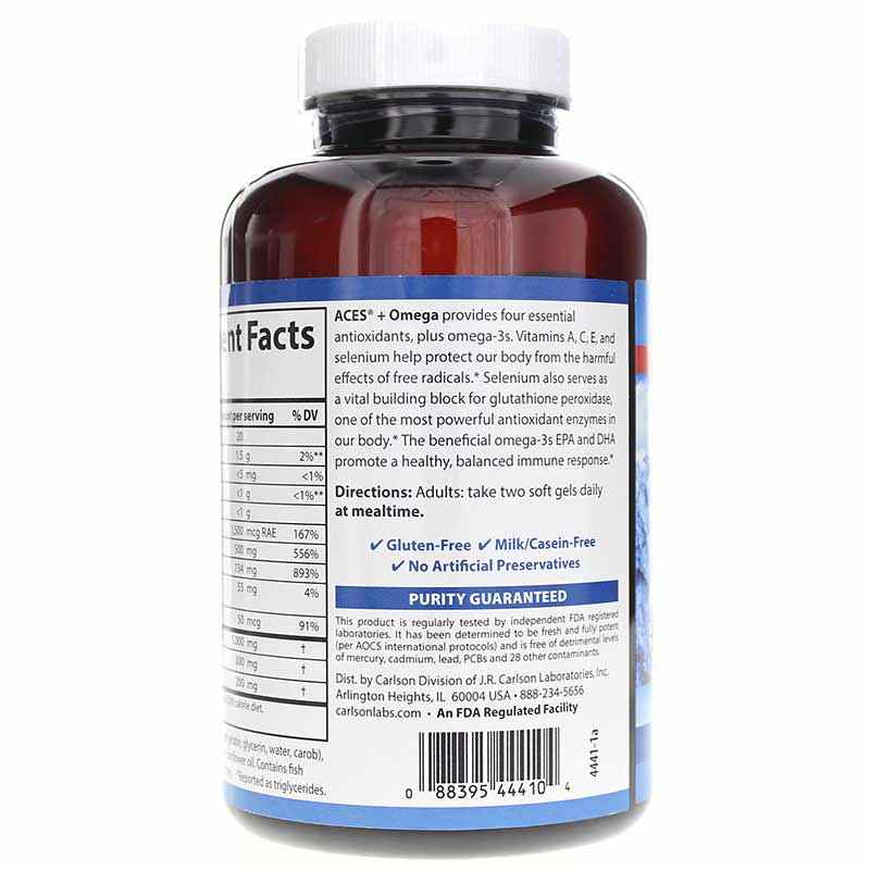 ACES Vitamins A, C, E + Omega, 120 Softgels, by Carlson Labs, image #3