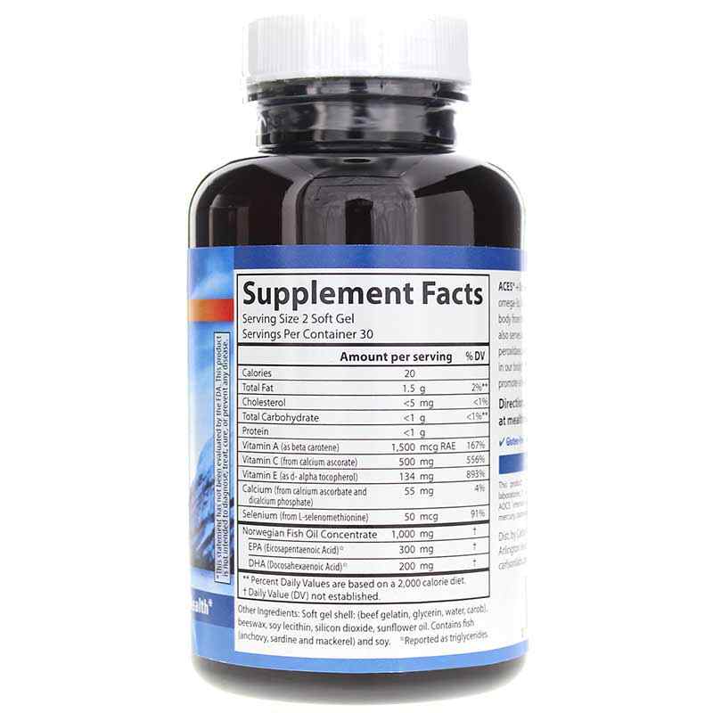 ACES Vitamins A, C, E + Omega, 60 Softgels, by Carlson Labs, image #2