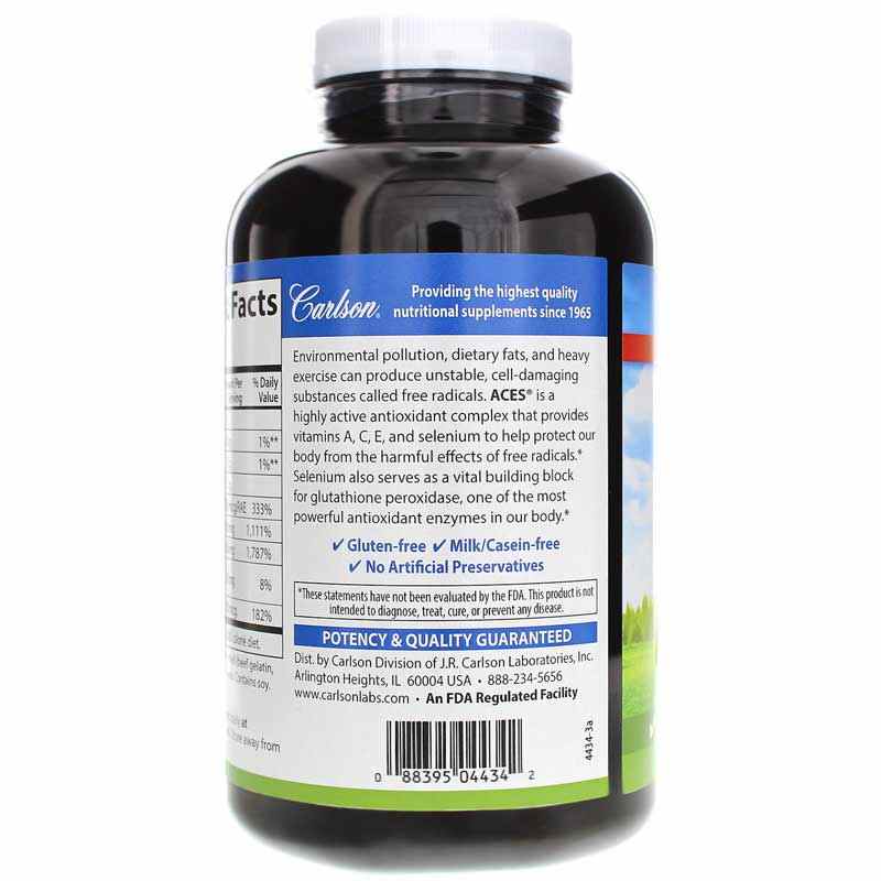 ACES Vitamins A, C, E + Selenium, 300 Softgels, by Carlson Labs, image #3