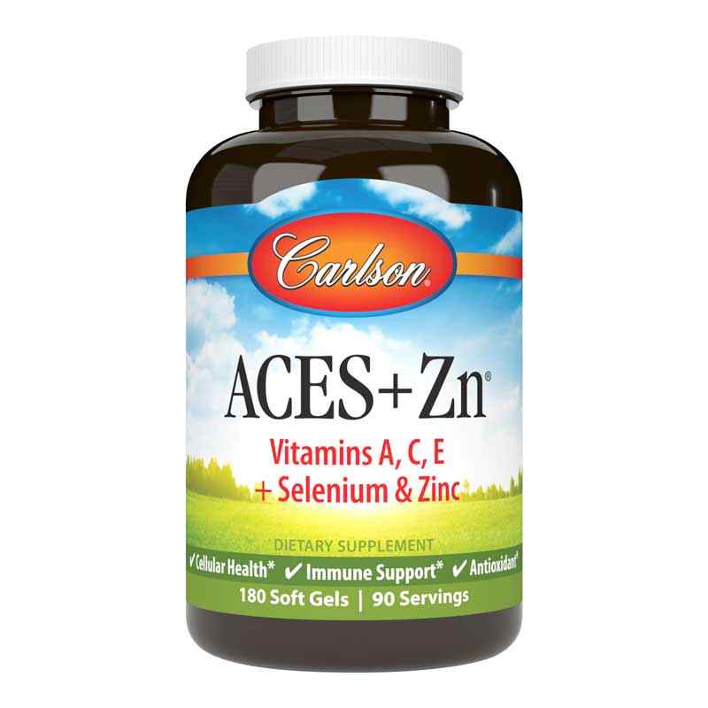 ACES+Zn Vitamins A, 180 Softgels, by Carlson Labs