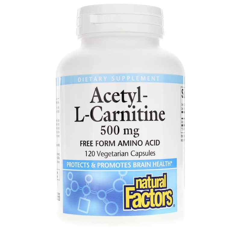 Acetyl-L-Carnitine 500 Mg, 120 Veg Capsules, by Natural Factors