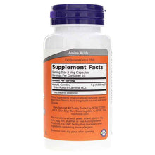 Acetyl-L-Carnitine 500 Mg, 50 Veg Capsules, by NOW Foods, image #2