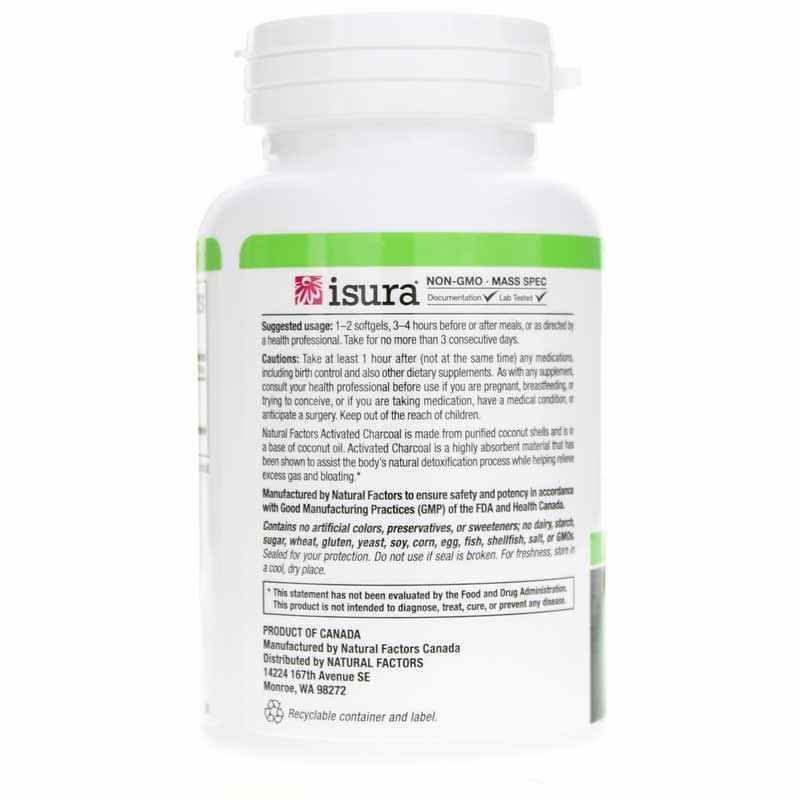 Activated Charcoal 500 Mg, by Natural Factors, image #3