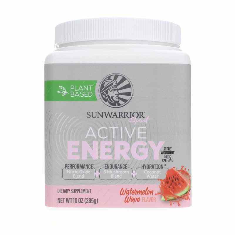 Active Energy Pre Workout, Watermelon, 10 Oz, by Sunwarrior