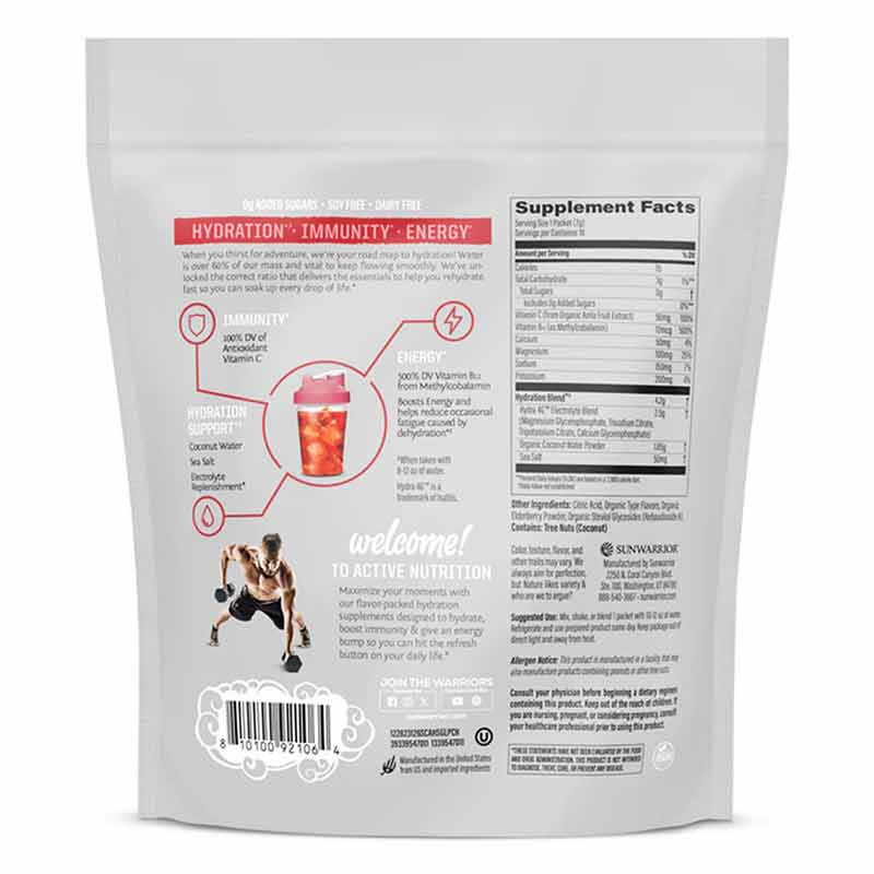 Active Hydration Stick Packs, Strawberry Colada, 18 Stick Packs, by Sunwarrior, image #2