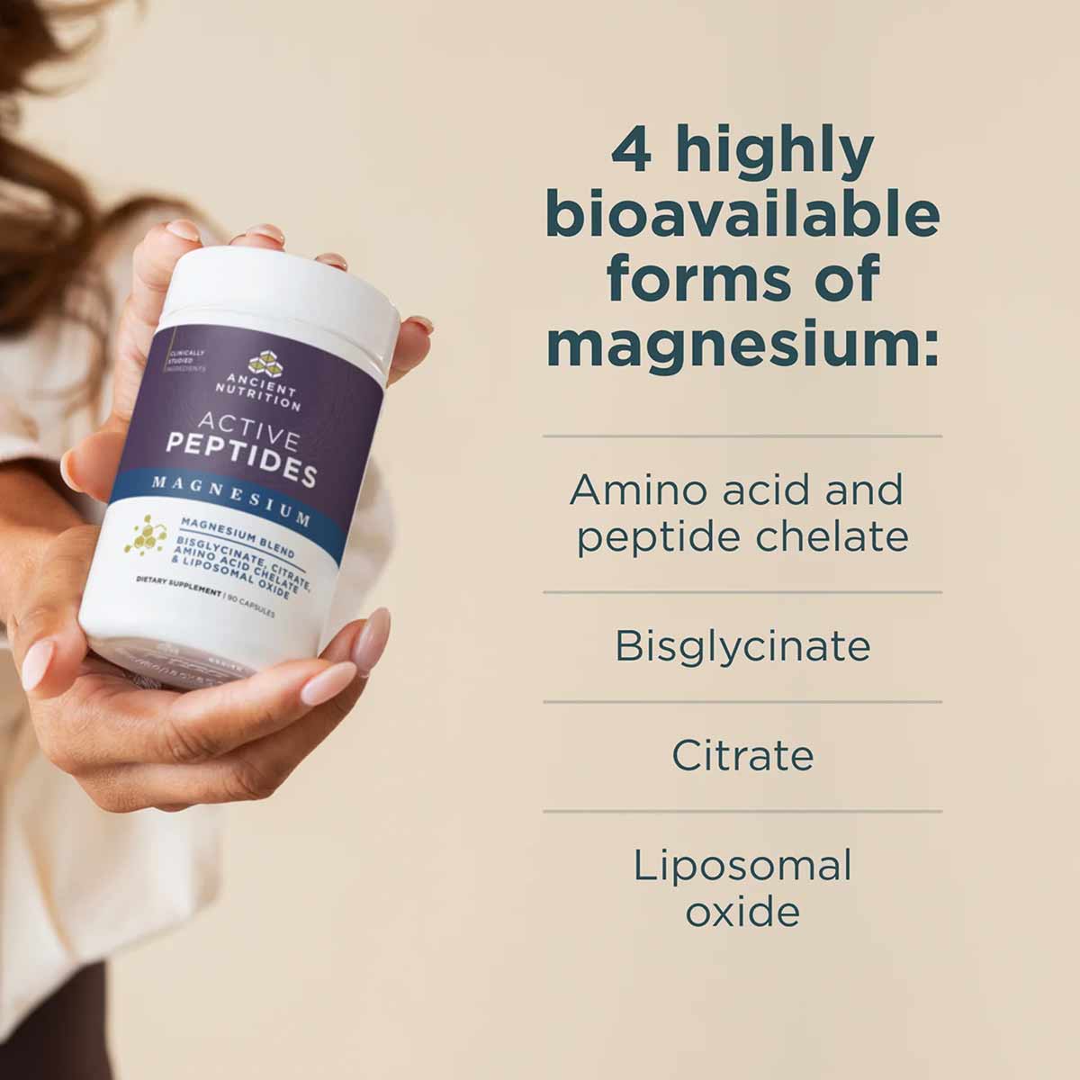 Active Peptides Magnesium Complex Capsules, by Ancient Nutrition
