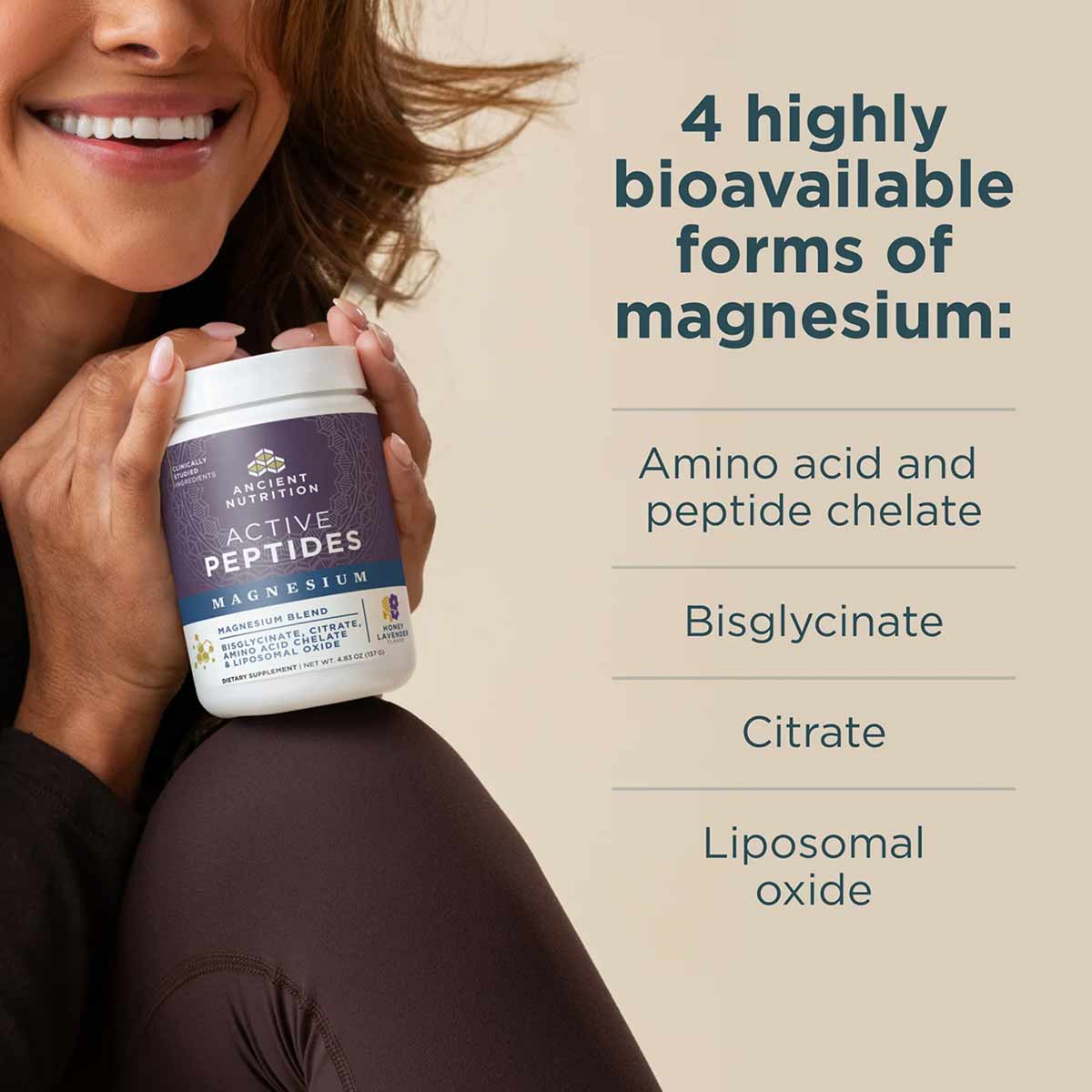 Active Peptides Magnesium Complex Powder, by Ancient Nutrition