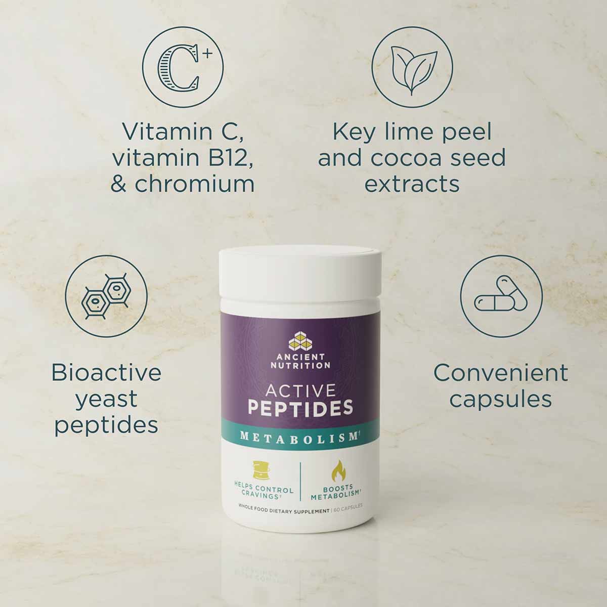 Active Peptides Metabolism Capsules, by Ancient Nutrition