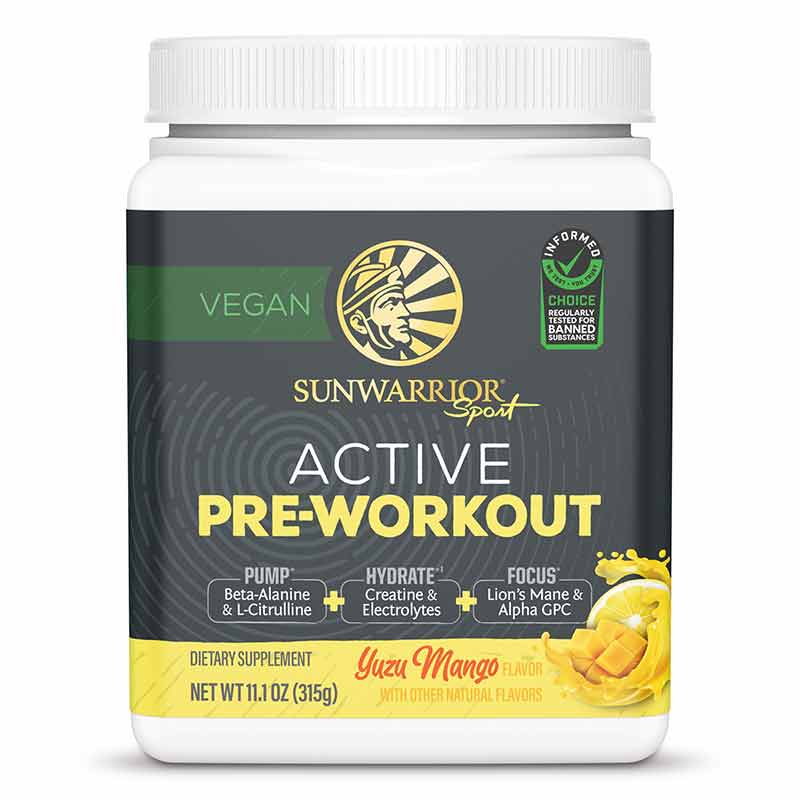 Active Pre-Workout, Mango, 30 Servings, by Sunwarrior