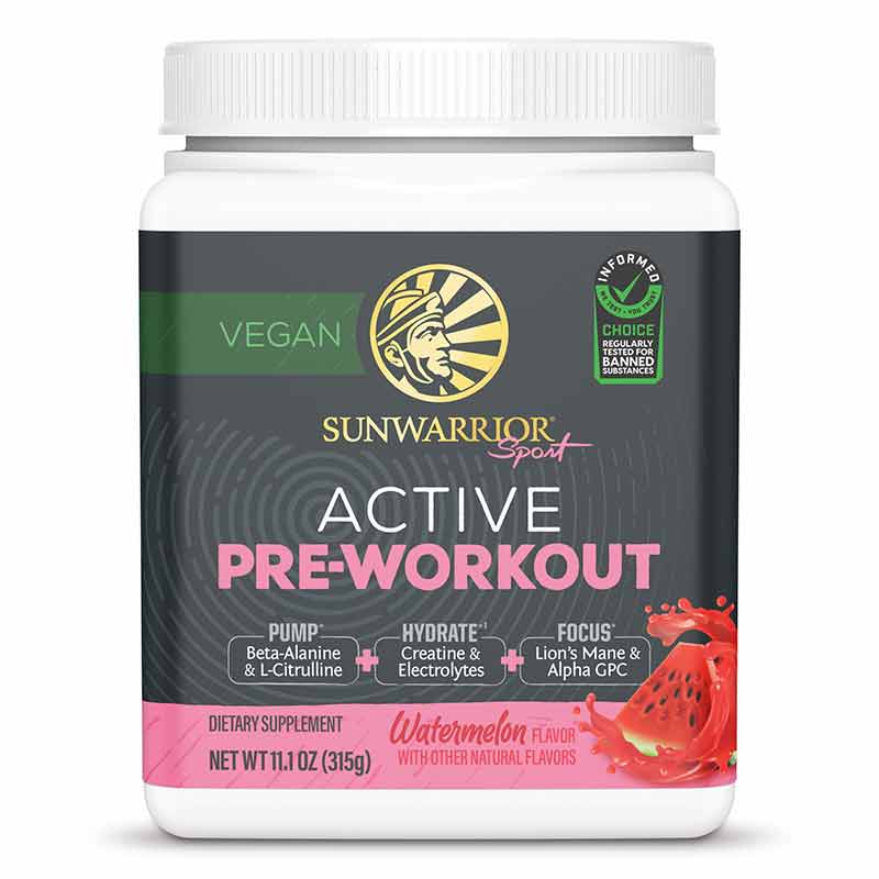 Active Pre-Workout, Watermelon, 30 Servings, by Sunwarrior
