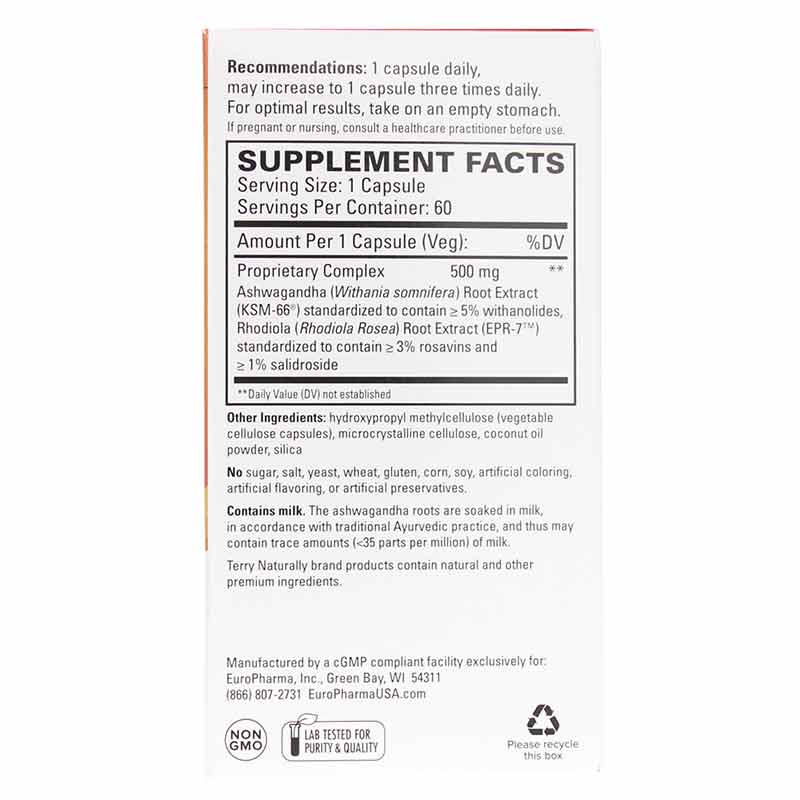 Adaptra Ashwagandha & Rhodiola, by Terry Naturally, image #2