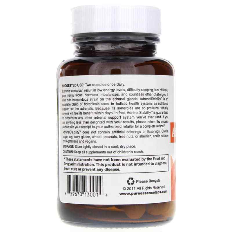 Adrenal Stability, 30 Veg Capsules, by Pure Essence Labs, image #3