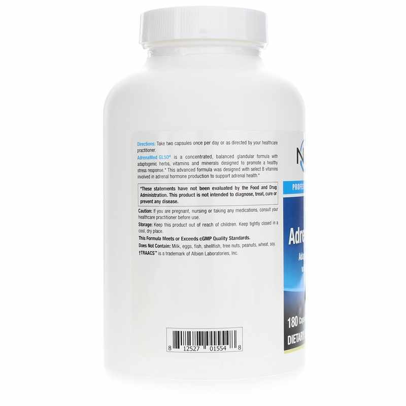 AdrenaMed GL50, 180 Capsules, by NuMedica, image #3