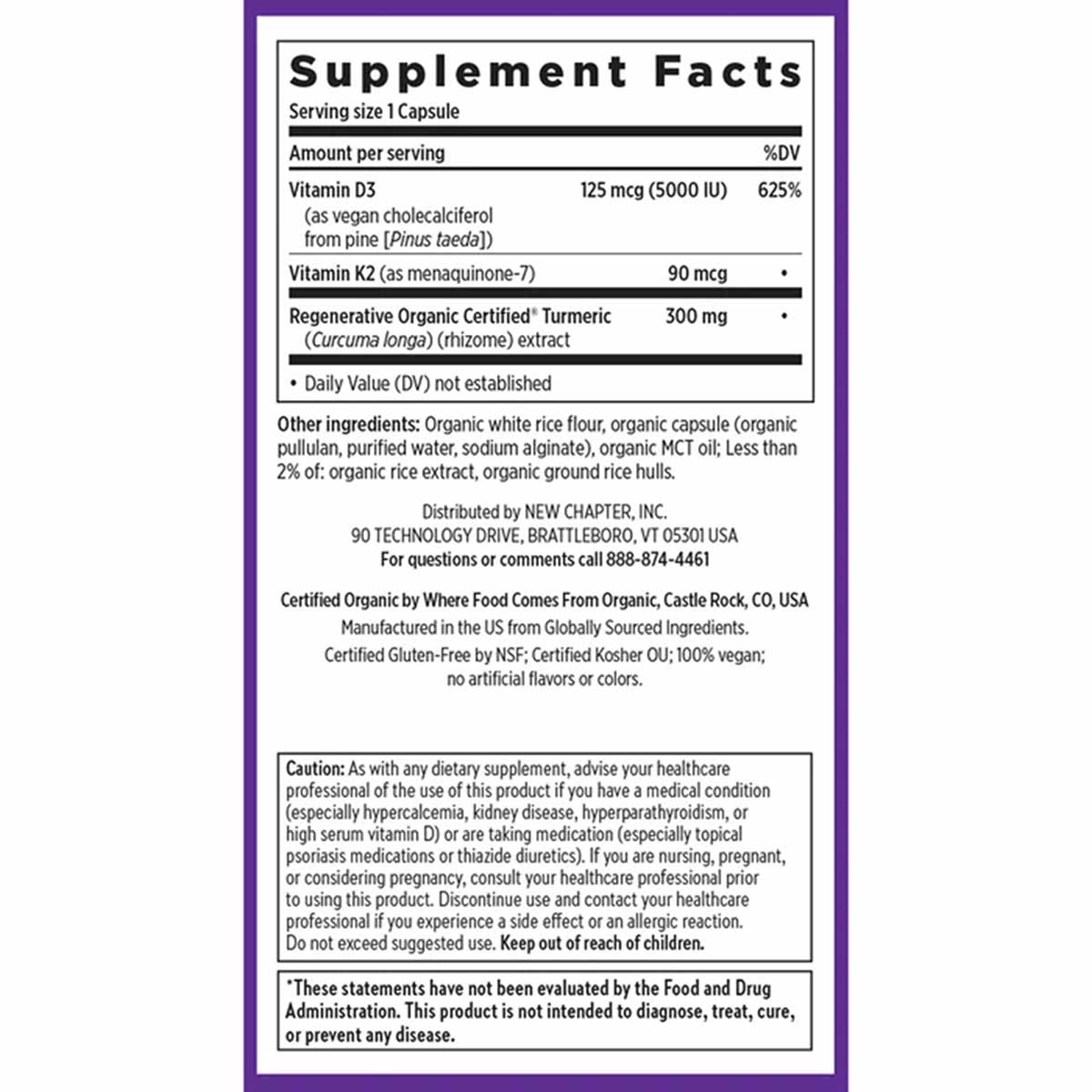 Advanced D3 & K2 + Turmeric, by New Chapter