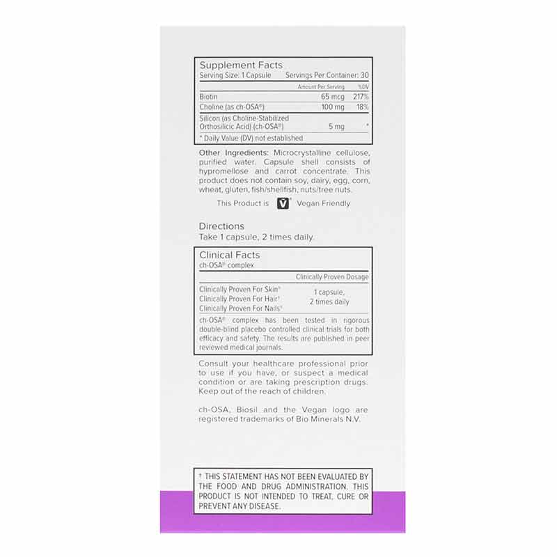 Advanced Hair + Nail Care, 30 Capsules, by BioSil, image #3