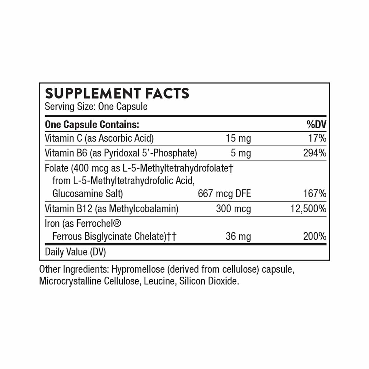 Advanced Iron Complex (formerly Ferrasorb), 60 Veg Capsules, by Thorne Research