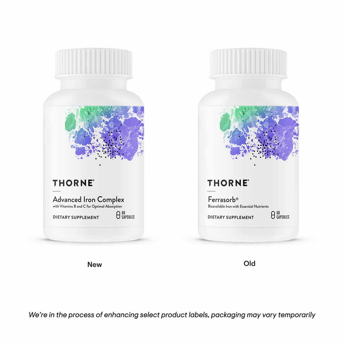 Advanced Iron Complex (formerly Ferrasorb), 60 Veg Capsules, by Thorne Research