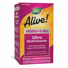 Bottle of Alive! Women's 50+ Ultra Multivitamin by Nature's Way containing 60 tablets.