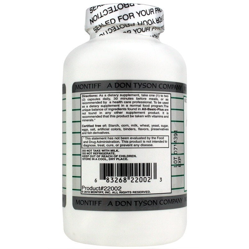 All-Basic-Plus 750 Mg, 200 Capsules, by Montiff, image #3