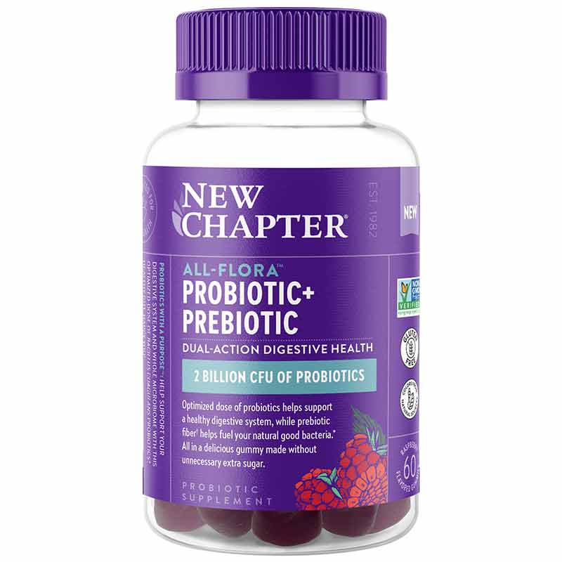 All-Flora Probiotic + Prebiotic Gummies, 60 Gummies, by New Chapter