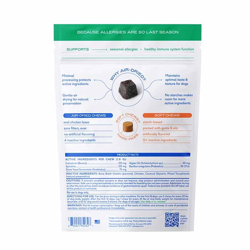 Allergy & Immune Chews, An Allergy & Itch Relief Supplement, 30 Chews, by Native Pet, image #2