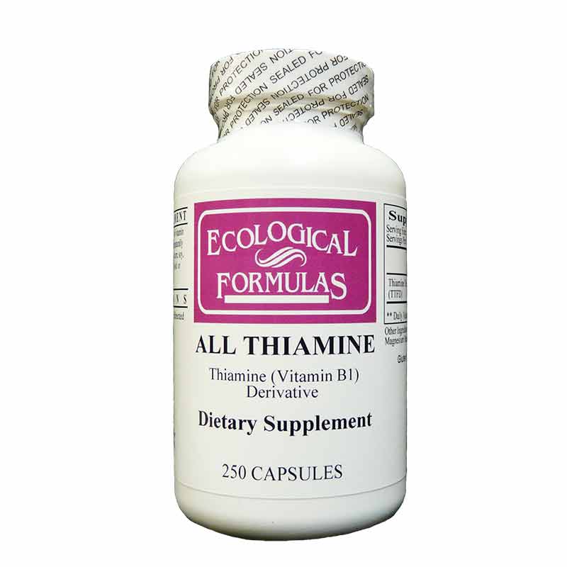 Allithiamine Vitamin B1 50 Mg, 250 Capsules, by Ecological Formulas