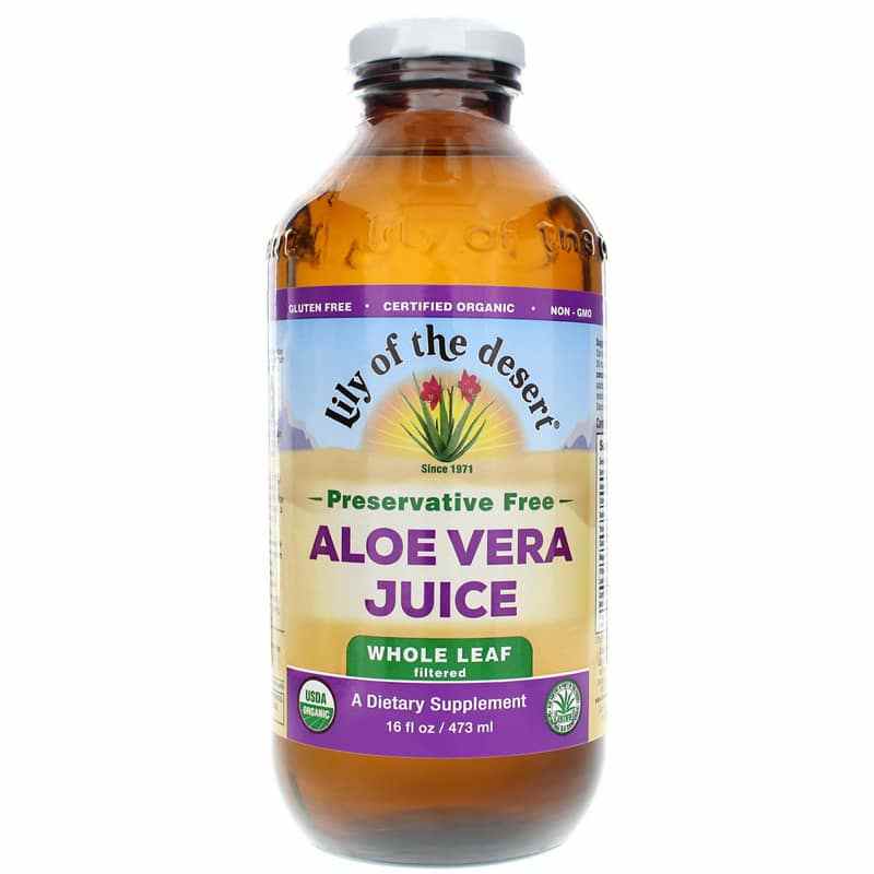 Aloe Vera Juice Whole Leaf Preservative Free, 16 Oz, by Lily Of The Desert