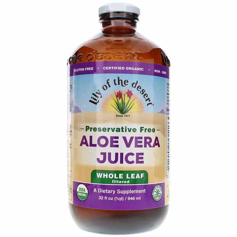 Aloe Vera Juice Whole Leaf Preservative Free, 32 Oz, by Lily Of The Desert