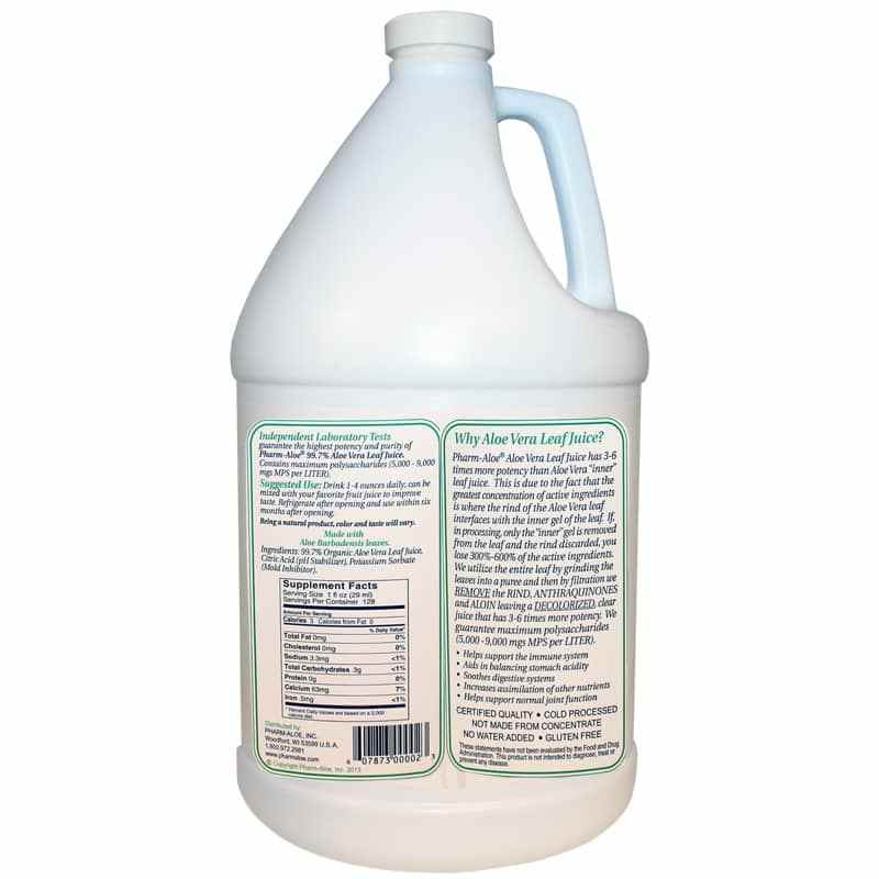 Aloe Vera Leaf Juice, 1 Gallon, by Pharm-Aloe, image #2