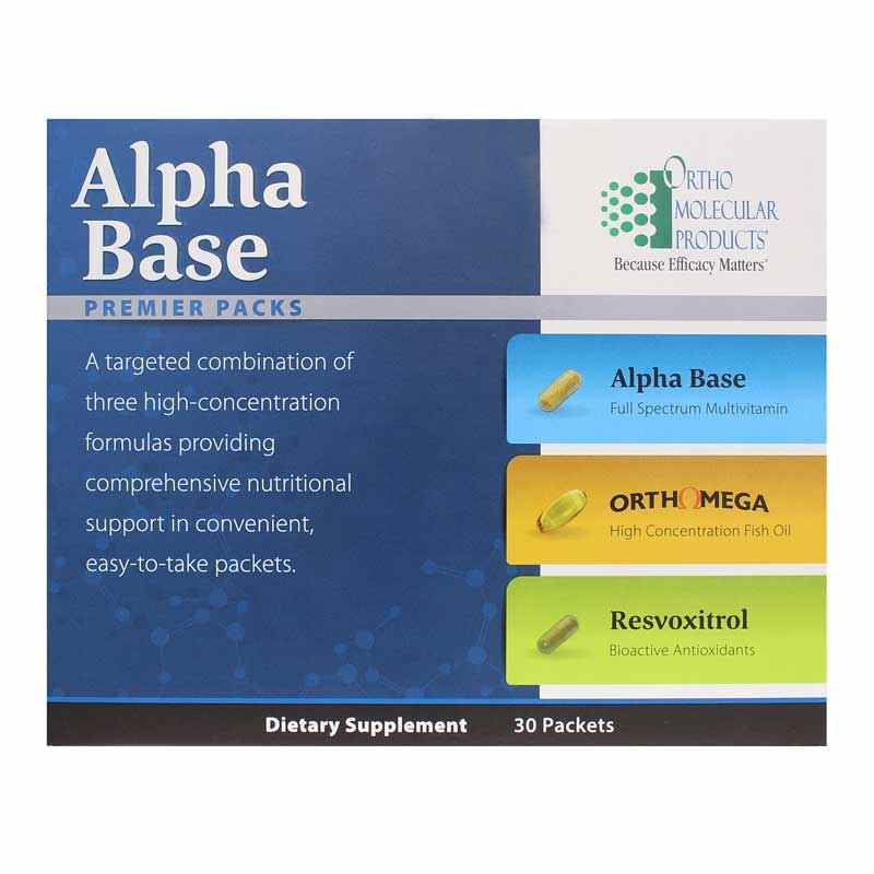 Alpha Base Premier Packs, 30 Packets, by Ortho Molecular