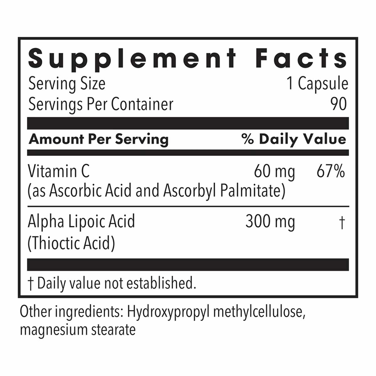 Alpha Lipoic Acid 300 Mg, 90 Capsules, by Allergy Research Group