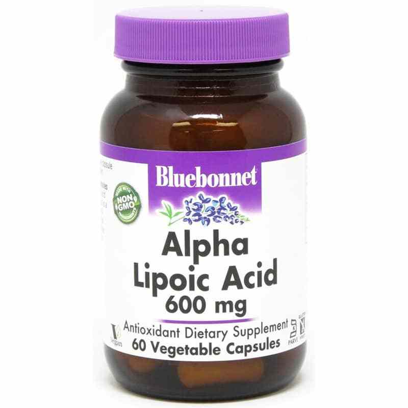 Alpha Lipoic Acid 600 Mg, 60 Veg Capsules, by Bluebonnet