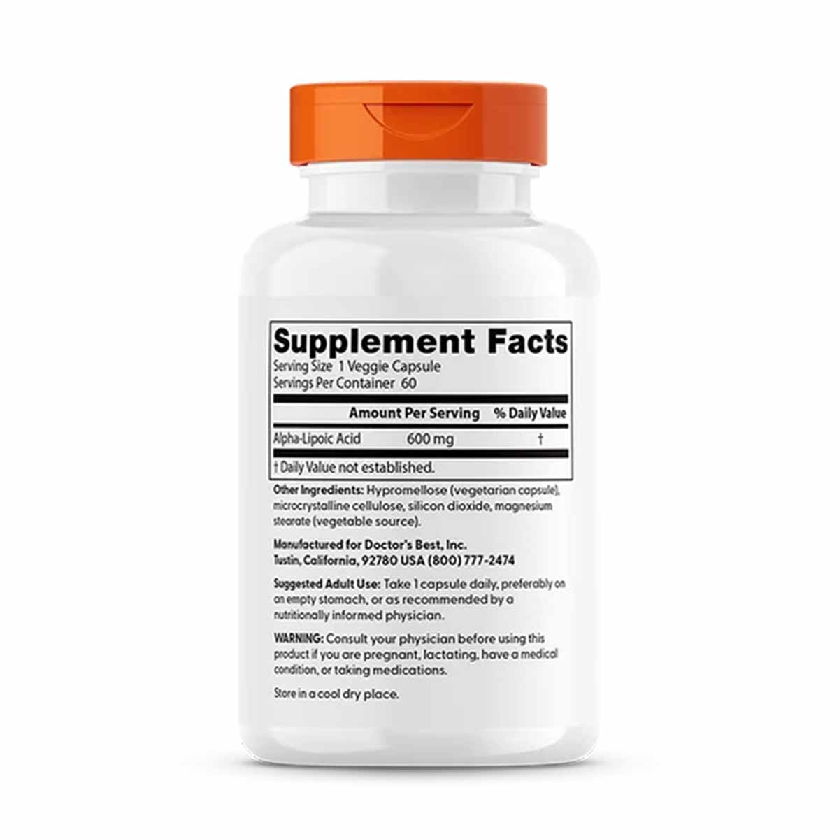 Alpha Lipoic Acid 600 Mg, by Doctors Best