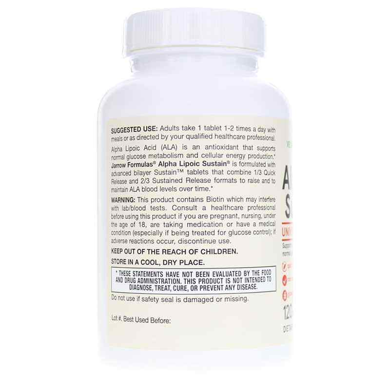 Alpha Lipoic Sustain with Biotin 300 Mg, 120 Tablets, by Jarrow Formulas, image #3