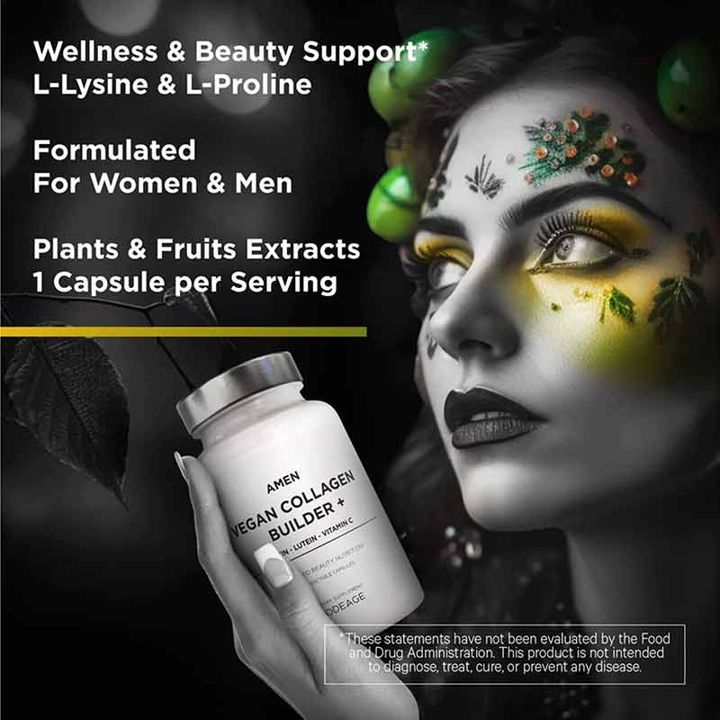 Amen Vegan Collagen Builder +, 30 Veg Capsules, by Codeage, image #3