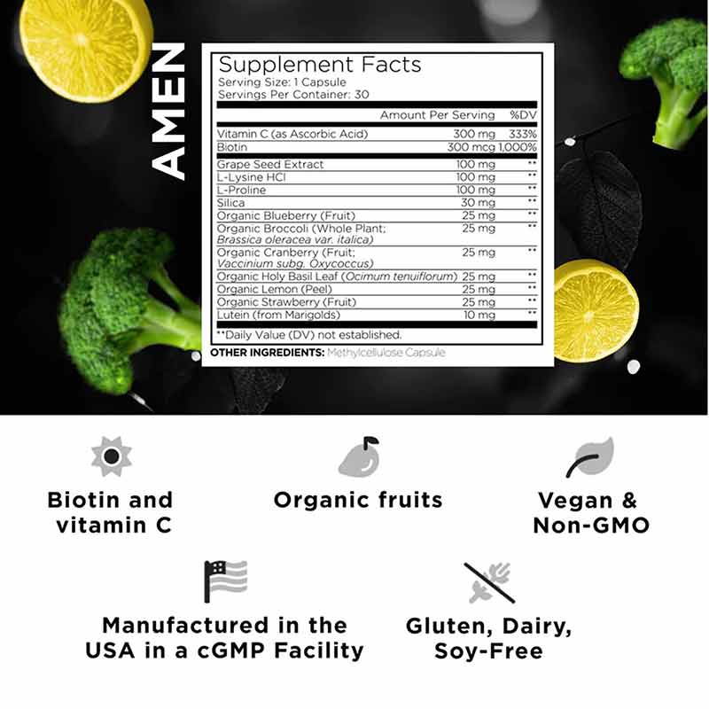 Amen Vegan Collagen Builder +, 30 Veg Capsules, by Codeage, image #7