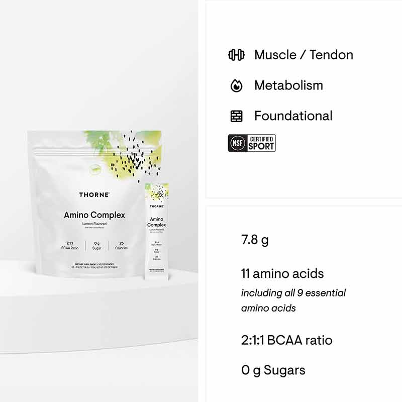 Amino Complex, Lemon, 30 Packets, by Thorne Research, image #3