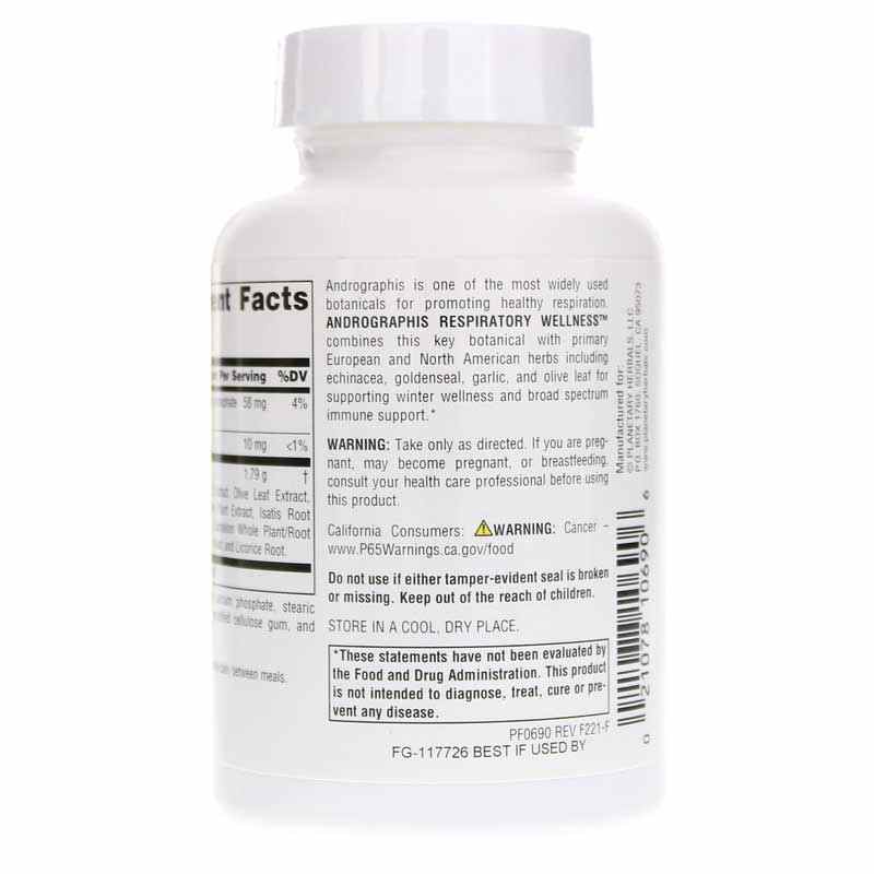 Andrographis Respiratory Wellness, 60 Tablets, by Planetary Herbals, image #3
