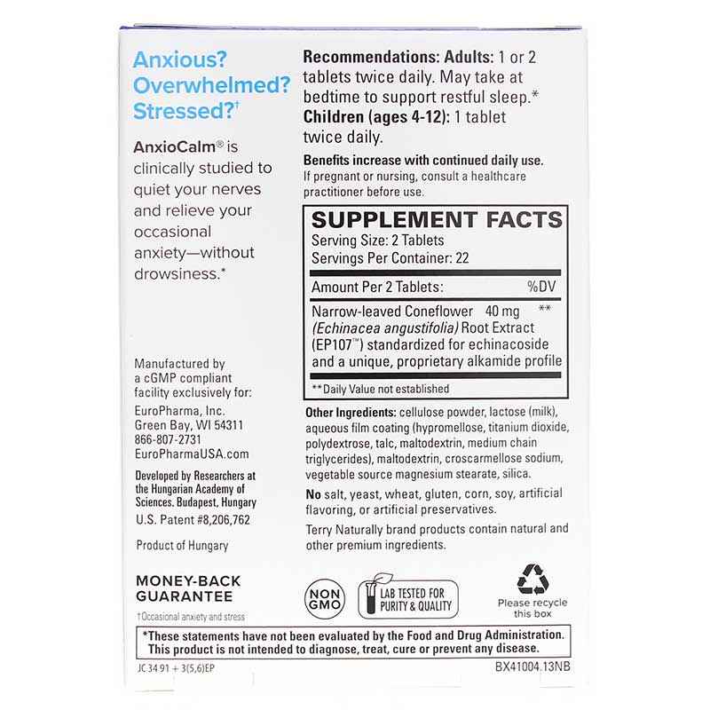 AnxioCalm, 45 Tablets, by Terry Naturally, image #3