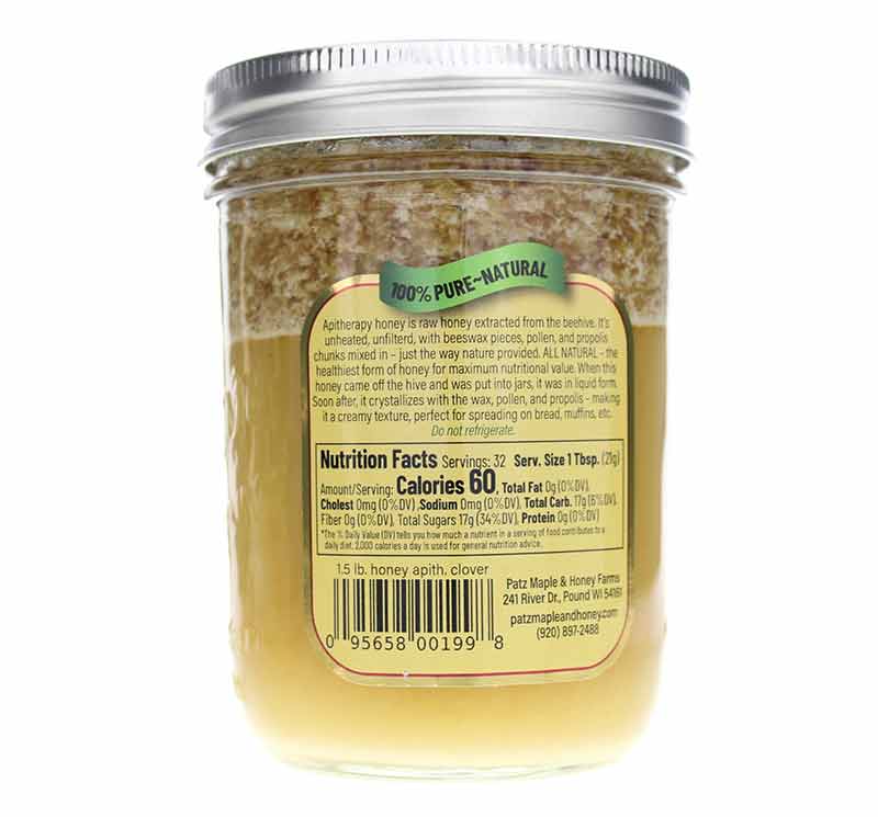 Apitherapy Honey Clover, 1.5 Lbs, by Patz Maple & Honey Farms, image #2