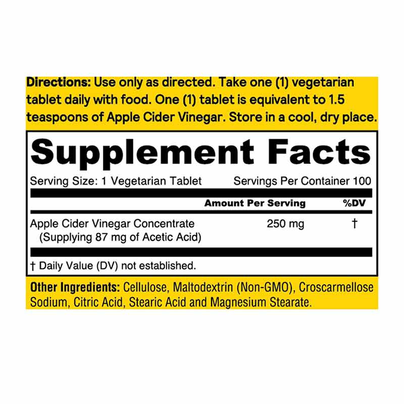 Apple Cider Vinegar 250 Mg Tablets, 100 Tablets, by Natures Life, image #4