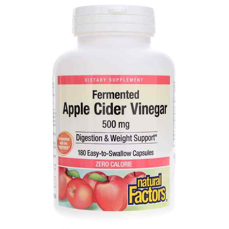 Apple Cider Vinegar 500 Mg, 180 Capsules, by Natural Factors
