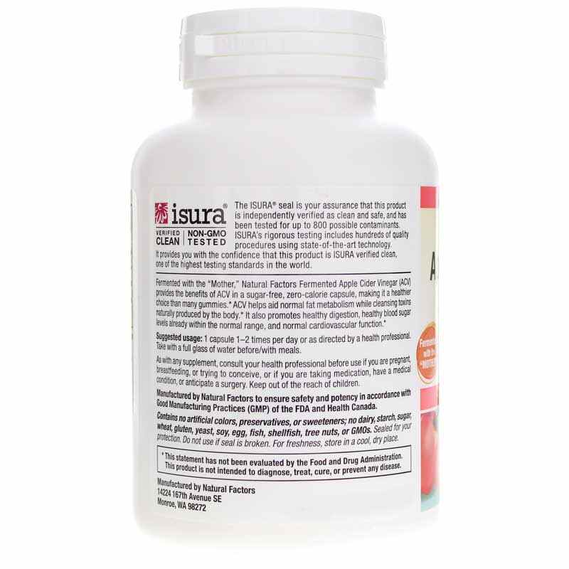 Apple Cider Vinegar 500 Mg, 180 Capsules, by Natural Factors, image #3