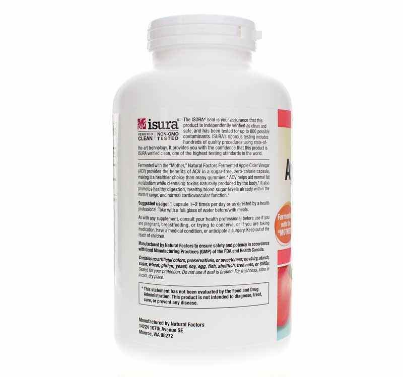 Apple Cider Vinegar 500 Mg, 360 Capsules, by Natural Factors, image #3