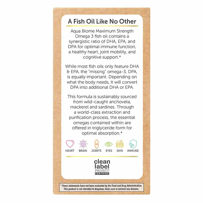 Aqua Biome Fish Oil Maximum Strength, 120 Softgels, by Enzymedica, image #4