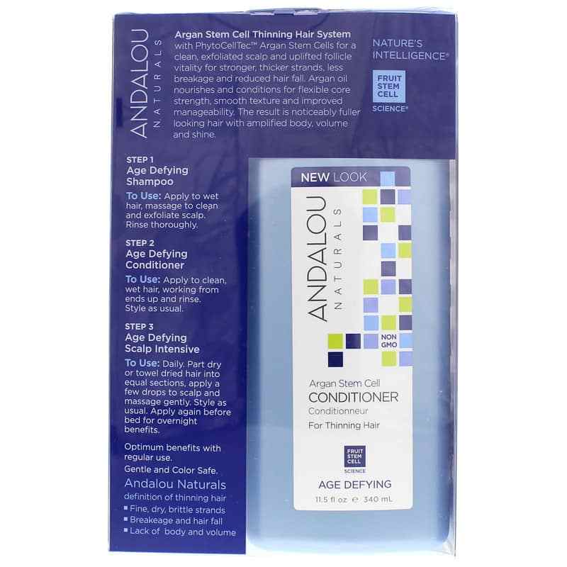 Argan Stem Cell Thinning Hair System, Age Defying Formula, by Andalou Naturals, image #3
