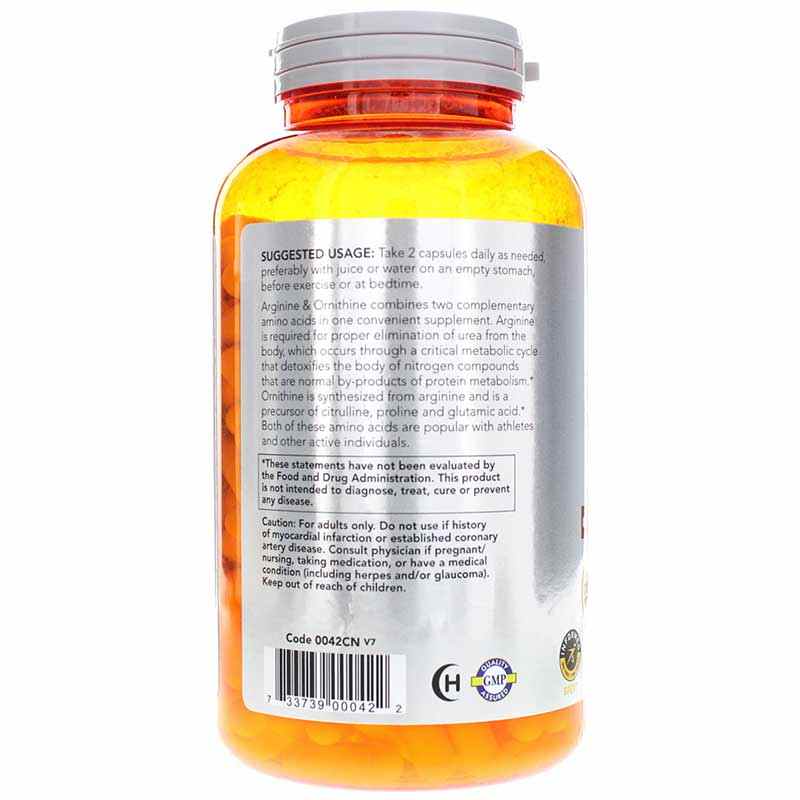 Arginine & Ornithine, 250 Capsules, by NOW Foods, image #3