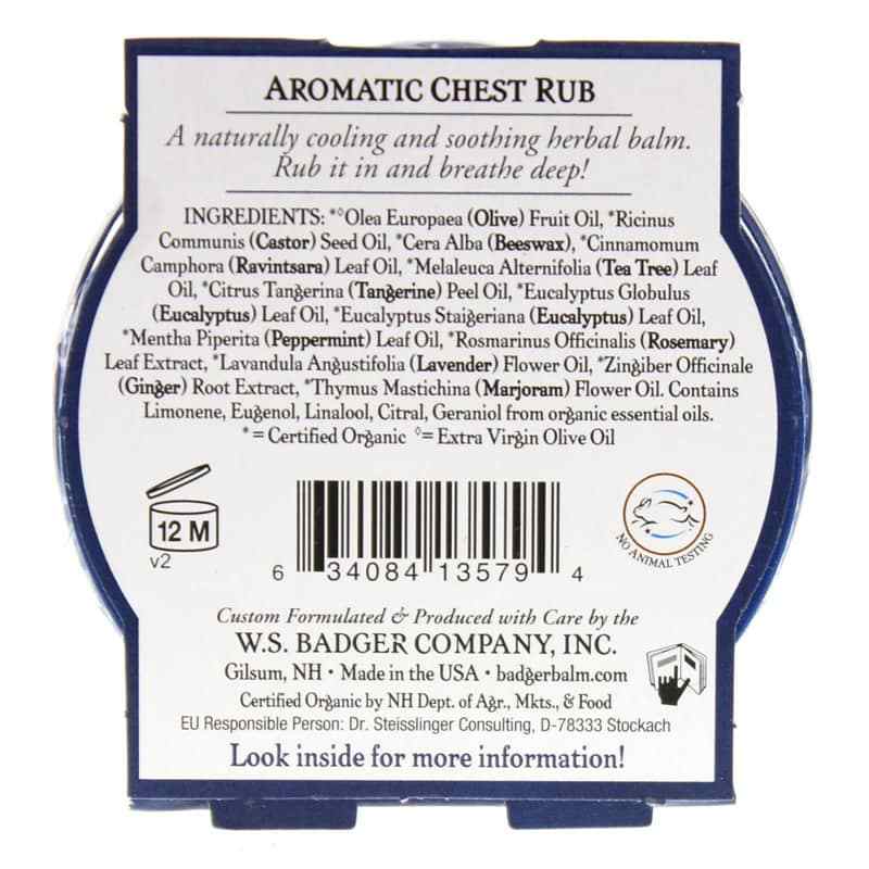Aromatic Chest Rub Eucalyptus & Mint, 2 Oz, by Badger, image #2